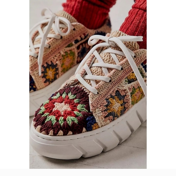 NWB Free People Catch me if you can Crochet Sneakers - Picture 3 of 14